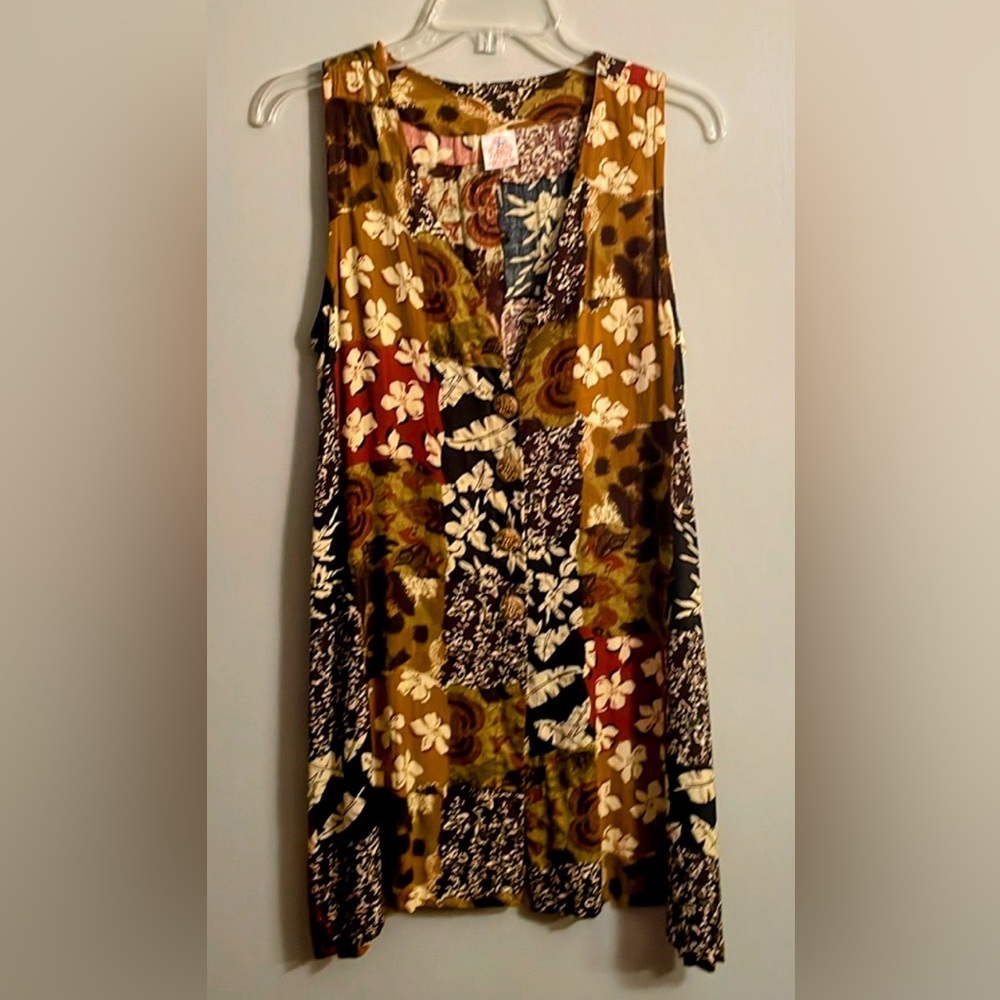 Fall Peatchwork Long Cotton Button Up Vest